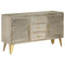 Rustika Rowe -  Drawer Cabinet Solid Mango Wood Grey with Brass 140x40x80 cm